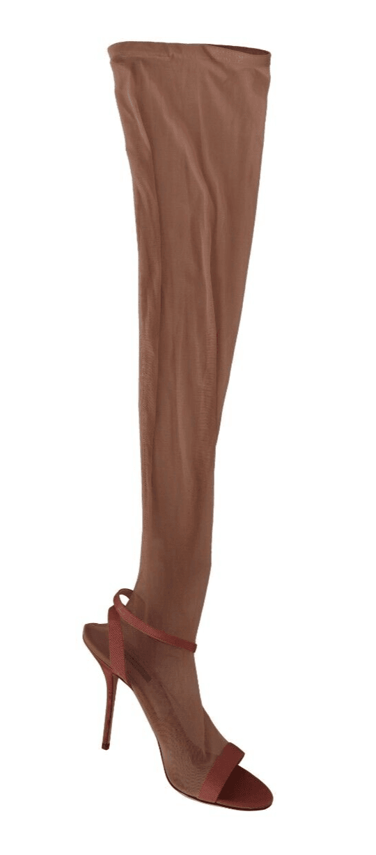 Dolce & Gabbana Pink Tulle Stretch Ankle Strap Sandals Shoes Dolce & Gabbana, EU39/US8.5, feed-1, Pink, Sandals - Women - Shoes at SEYMAYKA