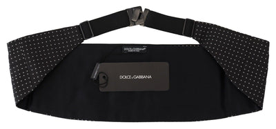 Dolce & Gabbana Black Polka Dot Wide Waist  Belt Cummerband