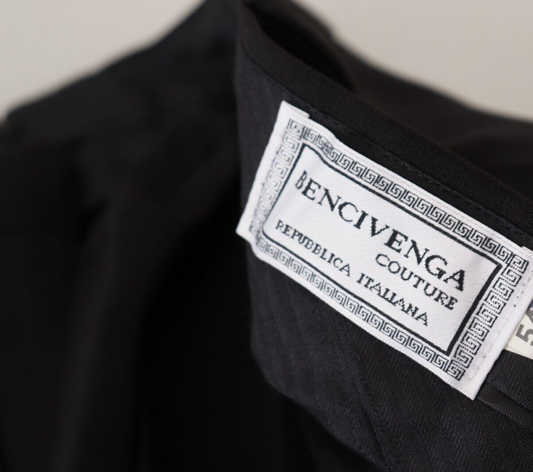 BENCIVENGA Black Straight Fit  Formal Trousers Pants