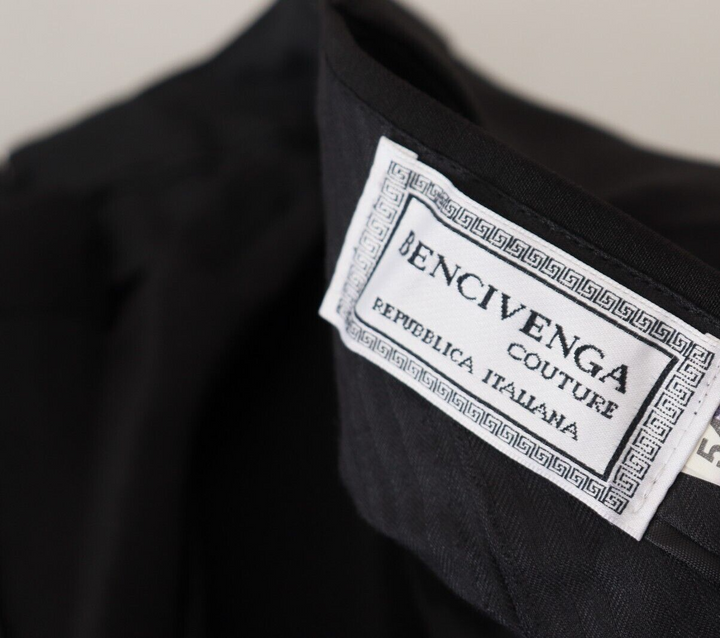 BENCIVENGA Black Straight Fit  Formal Trousers Pants