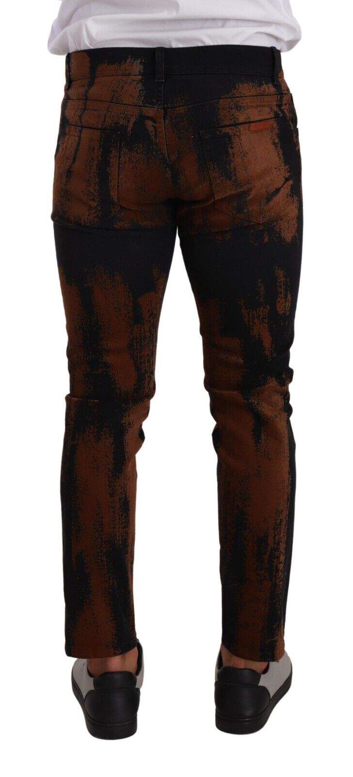 Dolce & Gabbana Black Brown Tie Dye Cotton Skinny Denim Jeans #men, Black and Brown, Dolce & Gabbana, feed-1, IT48 | M, Jeans & Pants - Men - Clothing at SEYMAYKA