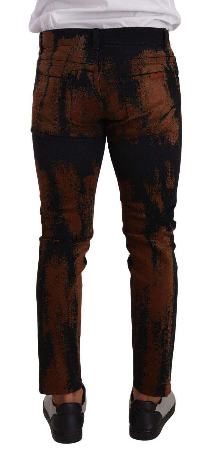 Dolce & Gabbana Black Brown Tie Dye Cotton Skinny Denim Jeans #men, Black and Brown, Dolce & Gabbana, feed-1, IT48 | M, Jeans & Pants - Men - Clothing at SEYMAYKA