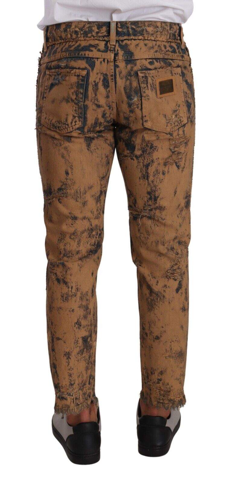 Dolce & Gabbana Brown Distressed Cotton Regular Denim Jeans #men, Brown, Dolce & Gabbana, feed-1, IT48 | M, Jeans & Pants - Men - Clothing at SEYMAYKA