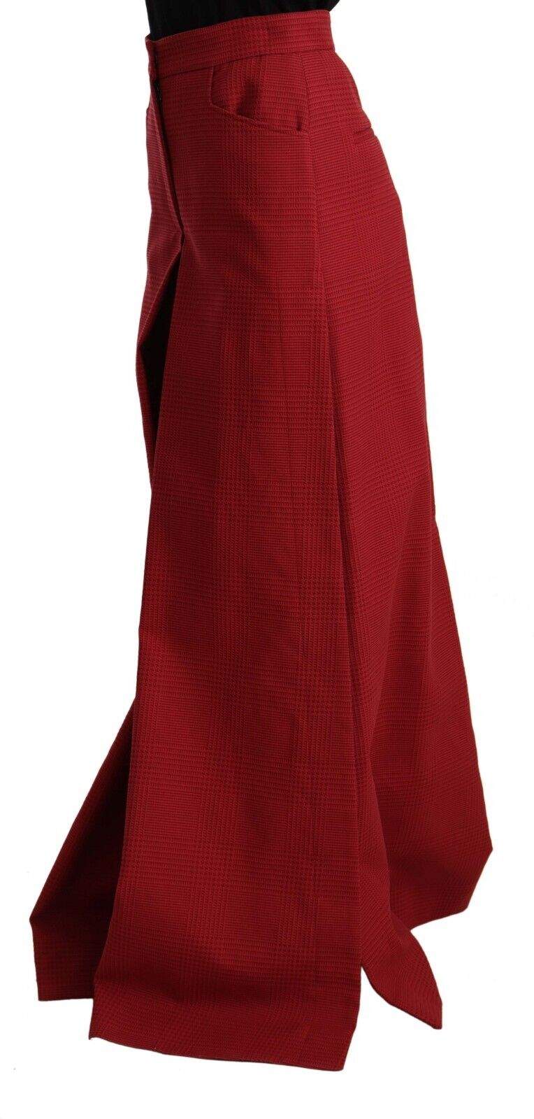 Dolce & Gabbana Red Cotton High Waist Wide Leg Pants Dolce & Gabbana, feed-1, IT40|S, Jeans & Pants - Women - Clothing, Red at SEYMAYKA