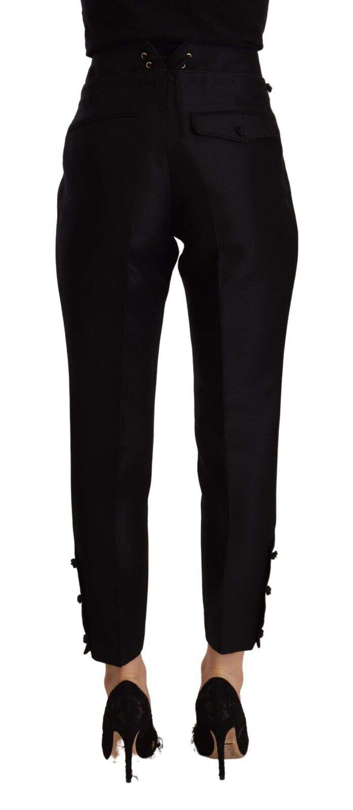 Dsquared² Black Wool High Waist Skinny  Pants Black, Dsquared², feed-1, IT40|S, Jeans & Pants - Women - Clothing at SEYMAYKA