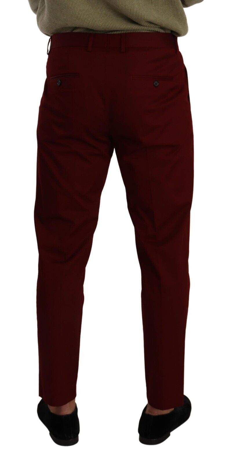 Dolce & Gabbana Dark Red Cotton  Chinos Trouser Dress Pants #men, Dolce & Gabbana, feed-1, IT48 | M, Jeans & Pants - Men - Clothing, Red at SEYMAYKA