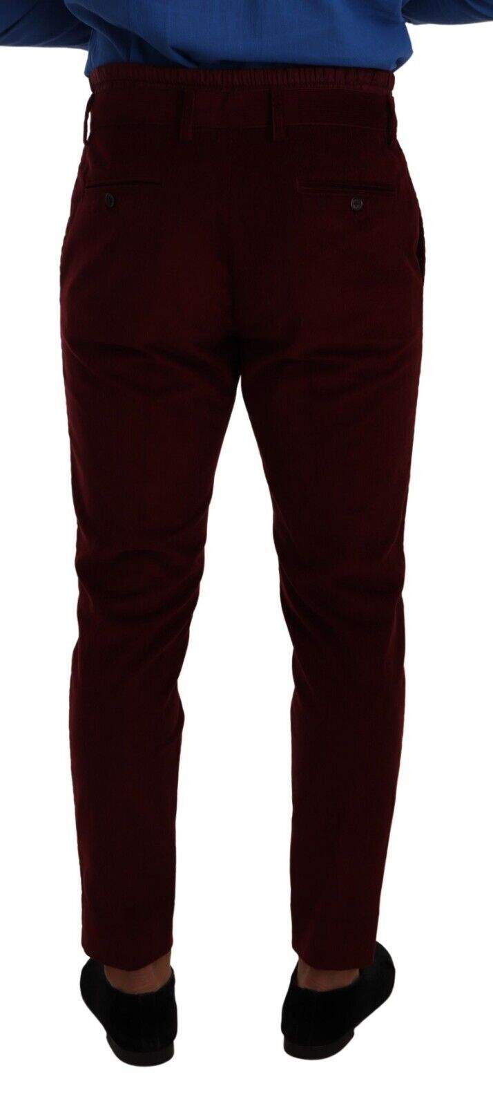Dolce & Gabbana Bordeaux Velvet  Formal Trouser Dress Pants #men, Bordeaux, Dolce & Gabbana, feed-1, IT48 | M, Jeans & Pants - Men - Clothing at SEYMAYKA