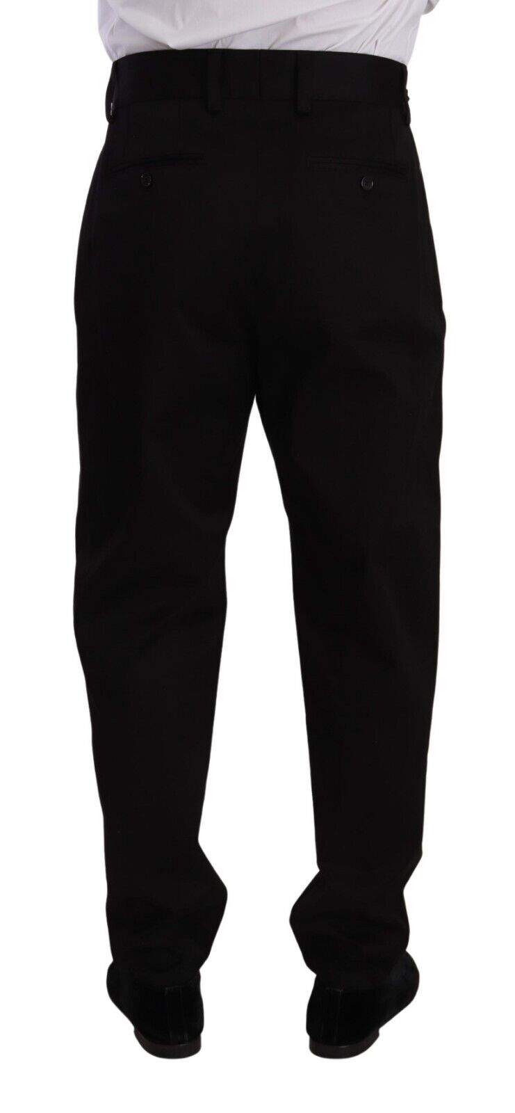 Dolce & Gabbana Black Cotton High Waist  Trouser Dress Pants #men, Black, Dolce & Gabbana, feed-1, IT48 | M, Jeans & Pants - Men - Clothing at SEYMAYKA