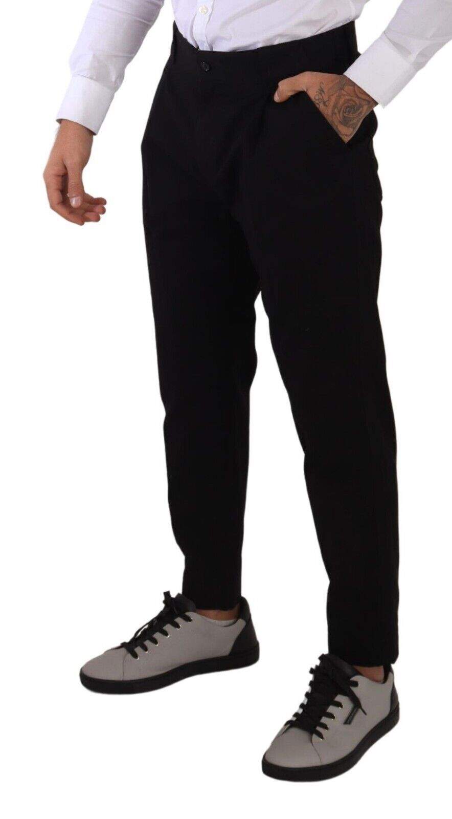 Dolce & Gabbana Black Cotton Stretch Chinos Trouser Jeans #men, Black, Dolce & Gabbana, feed-1, IT48 | M, Jeans & Pants - Men - Clothing at SEYMAYKA