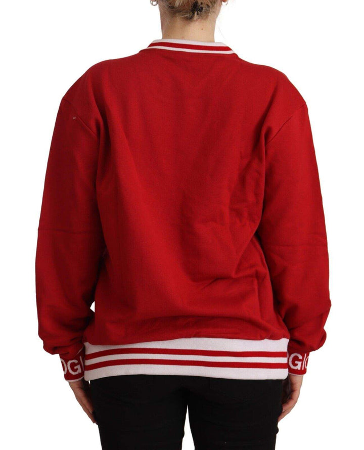 Dolce & Gabbana Red Cotton Crewneck #DGlove Pullover Sweater Dolce & Gabbana, feed-1, IT42|M, Red, Sweaters - Women - Clothing at SEYMAYKA