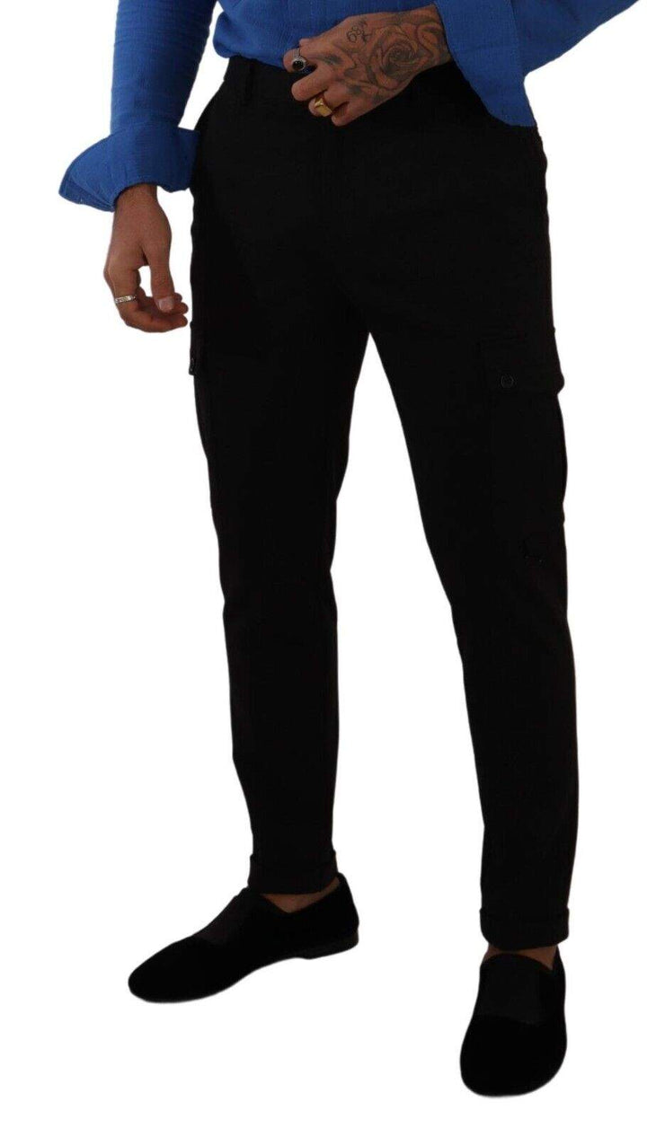 Dolce & Gabbana Black Viscose Skinny Cargo Trouser Pants #men, Black, Dolce & Gabbana, feed-1, IT48 | M, Jeans & Pants - Men - Clothing at SEYMAYKA