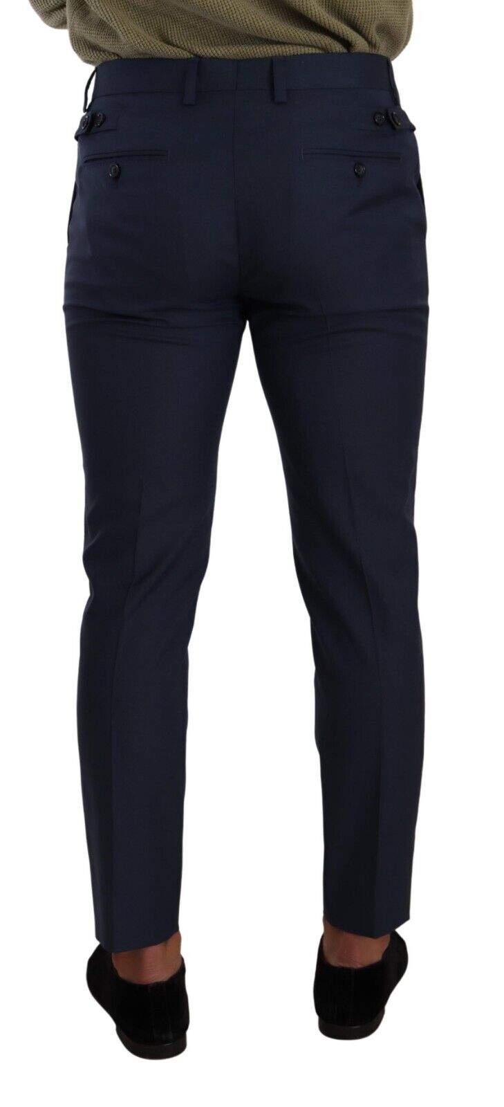 Dolce & Gabbana Dark Blue Wool Skinny Formal Dress Pants #men, Blue, Dolce & Gabbana, feed-1, IT48 | M, Jeans & Pants - Men - Clothing at SEYMAYKA