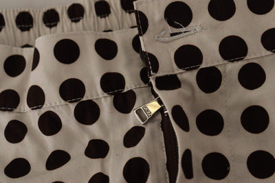 Dolce & Gabbana Black White Polka Dots Cotton Linen Shorts #men, Black and White, Dolce & Gabbana, feed-1, IT48 | M, Shorts - Men - Clothing at SEYMAYKA
