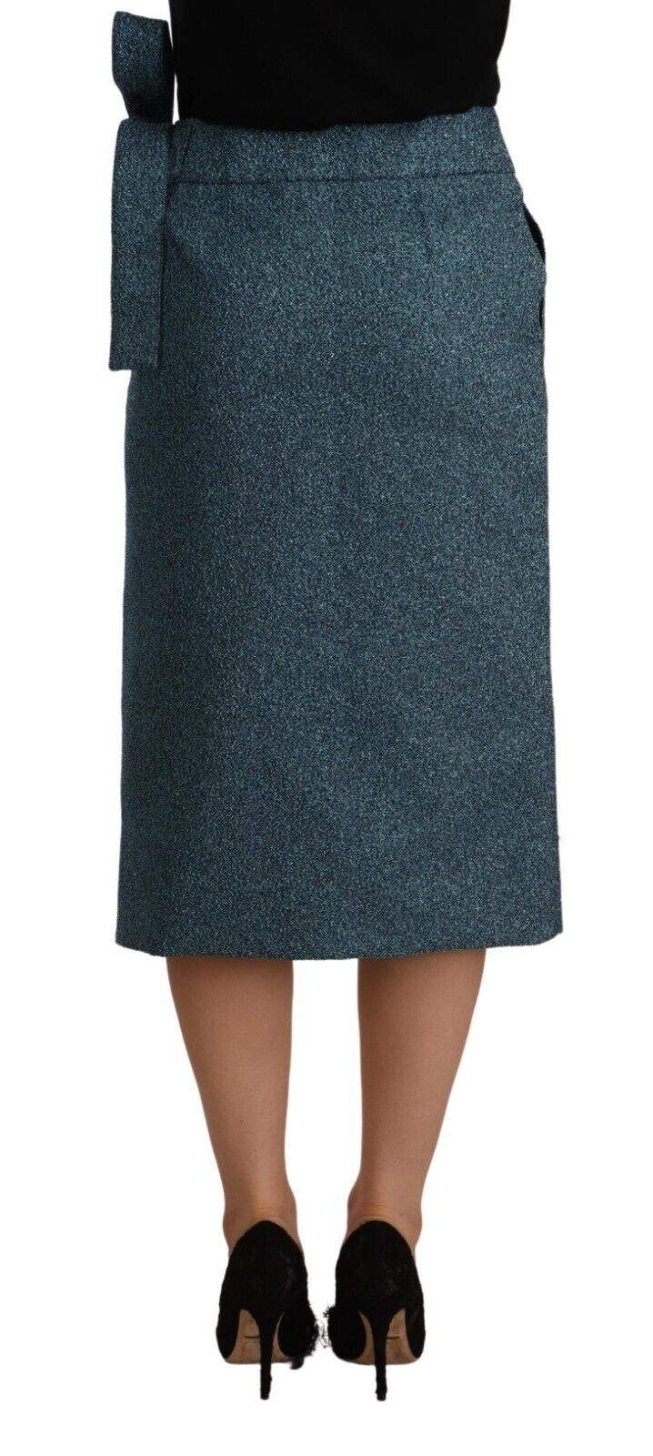 Koonhor Blue High Waist Pencil Straight Wrap Style Skirt Blue, feed-1, IT42|M, Koonhor, Skirts - Women - Clothing at SEYMAYKA