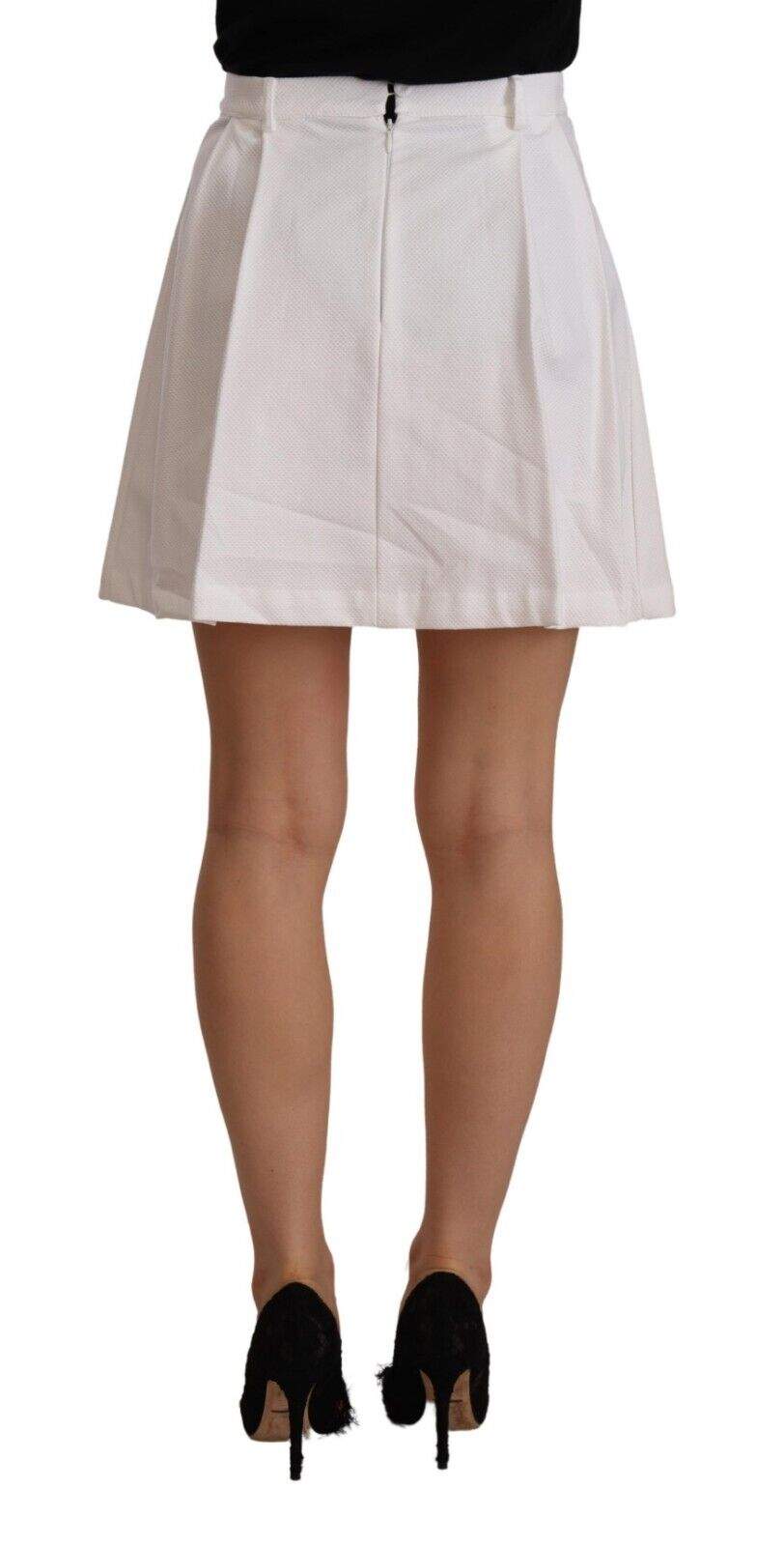 Ermanno Scervino White High Waist A-line Mini Cotton Skirt Ermanno Scervino, feed-1, IT38|XS, IT40|S, Skirts - Women - Clothing, White at SEYMAYKA