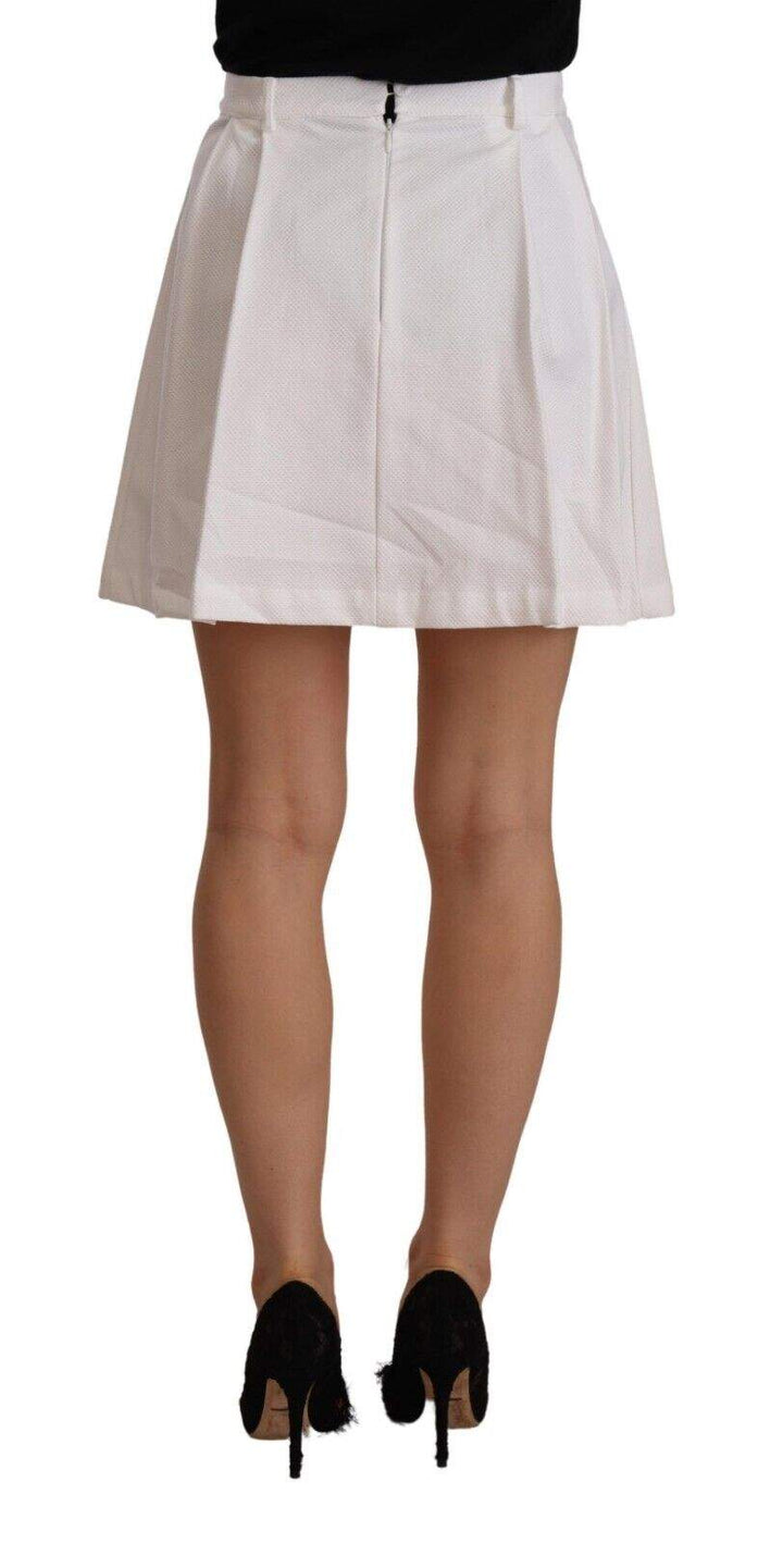 Ermanno Scervino White High Waist A-line Mini Cotton Skirt Ermanno Scervino, feed-1, IT38|XS, IT40|S, Skirts - Women - Clothing, White at SEYMAYKA