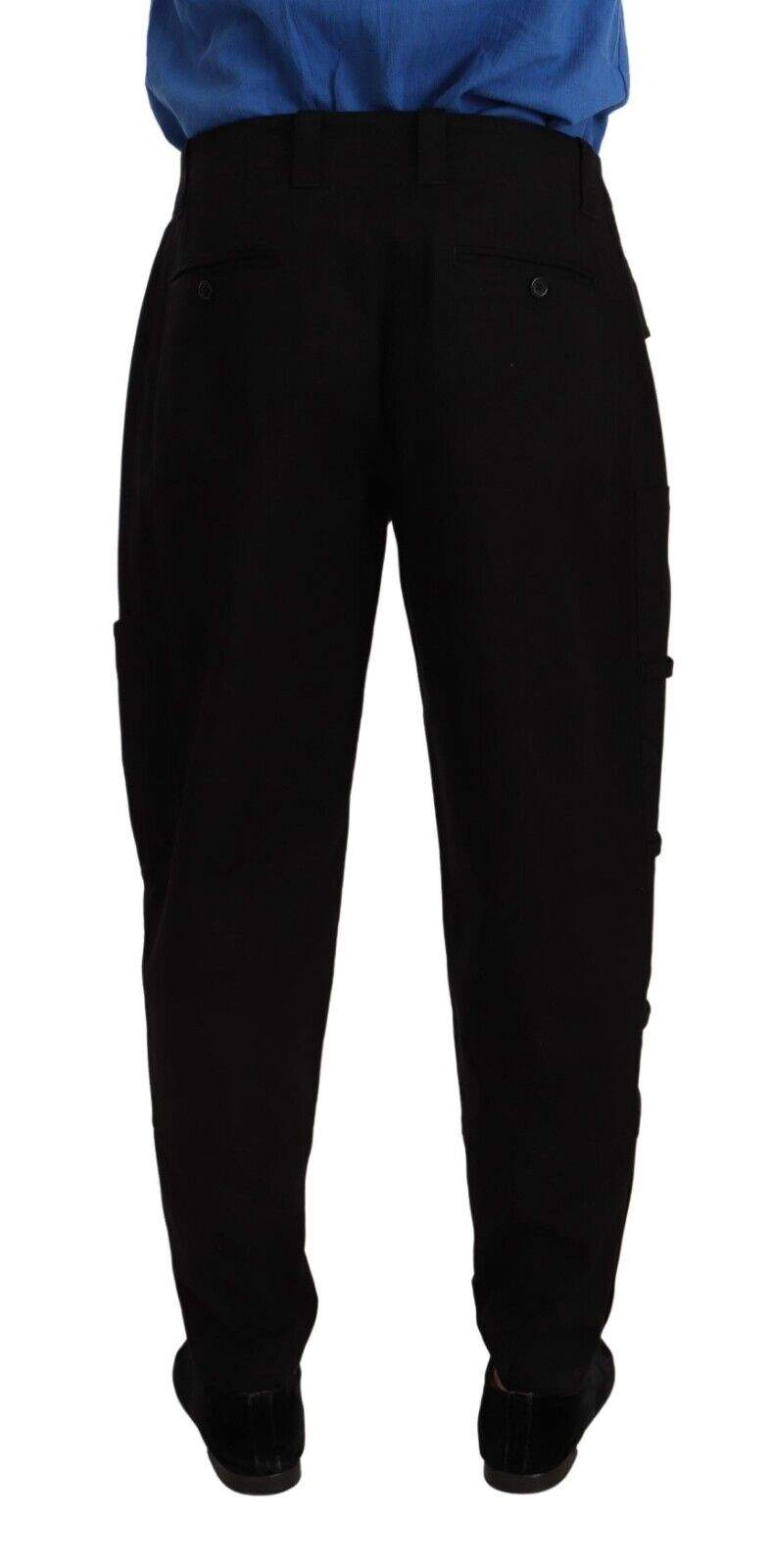 Dolce & Gabbana Black Cotton Stretch Tapered Cargo Pants #men, Black, Dolce & Gabbana, feed-1, IT48 | M, Jeans & Pants - Men - Clothing at SEYMAYKA