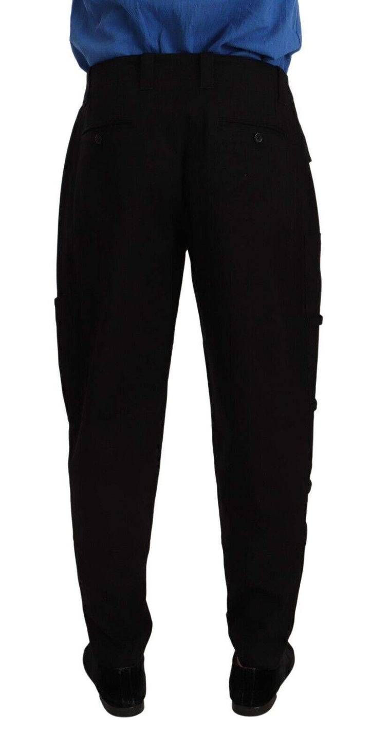 Dolce & Gabbana Black Cotton Stretch Tapered Cargo Pants #men, Black, Dolce & Gabbana, feed-1, IT48 | M, Jeans & Pants - Men - Clothing at SEYMAYKA