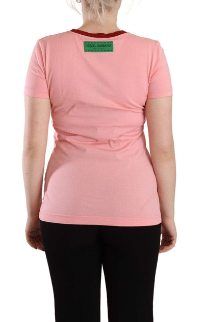 Dolce & Gabbana Pink Cotton Short Sleeves Crewneck T-shirt Top Dolce & Gabbana, feed-1, IT38|XS, Pink, Tops & T-Shirts - Women - Clothing at SEYMAYKA