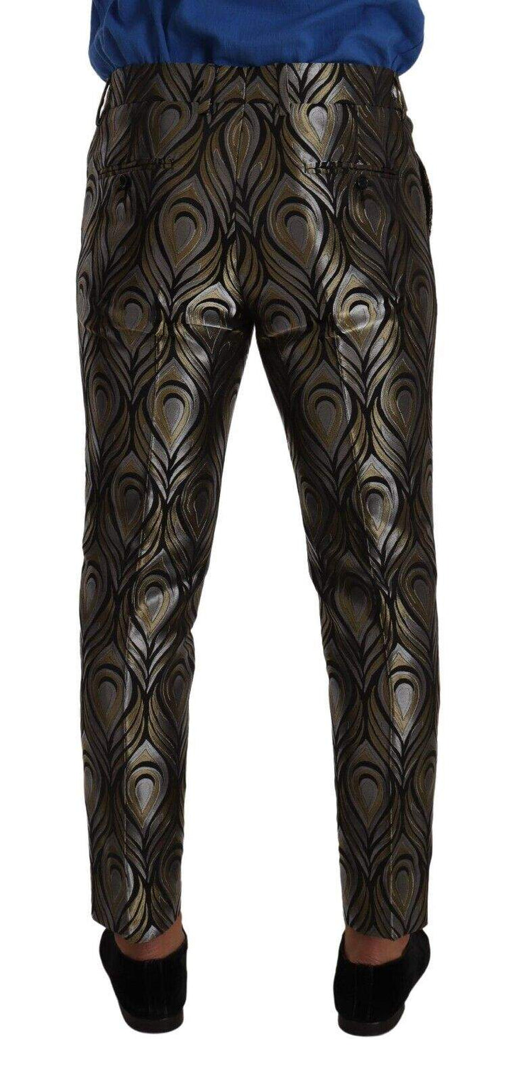 Dolce & Gabbana Silver Gold Jacquard  Trouser Dress Pants #men, Black | Silver, Dolce & Gabbana, feed-1, IT48 | M, Jeans & Pants - Men - Clothing at SEYMAYKA
