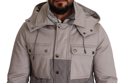 Dolce & Gabbana Gray Cotton Windbreaker Hooded Parka Jacket #men, Dolce & Gabbana, feed-1, Gray, IT48 | M, Jackets - Men - Clothing at SEYMAYKA