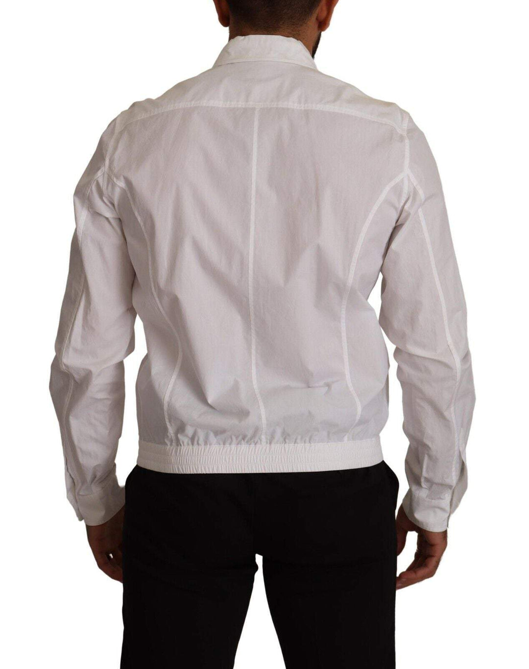 Dolce & Gabbana White Cotton Button Down  Collared Shirt #men, Dolce & Gabbana, feed-1, IT41 | L, Polo Shirt - Men - Clothing, White at SEYMAYKA