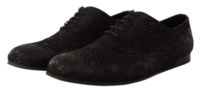 Dolce & Gabbana Black Caiman Leather  Oxford Shoes #men, Black, Dolce & Gabbana, EU44/US11, feed-1, Formal - Men - Shoes, Sweaters - Men - Clothing at SEYMAYKA