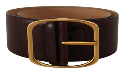 Dolce & Gabbana Dark Brown Leather Gold Metal Buckle Belt 75 cm / 30 Inches, Belts - Women - Accessories, Brown, Dolce & Gabbana, feed-1 at SEYMAYKA