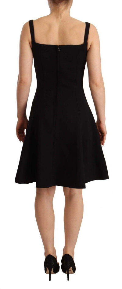 Dolce & Gabbana Black Fit Flare Wool Stretch Sheath Dress Black, Dolce & Gabbana, Dresses - Women - Clothing, feed-1, IT40|S at SEYMAYKA