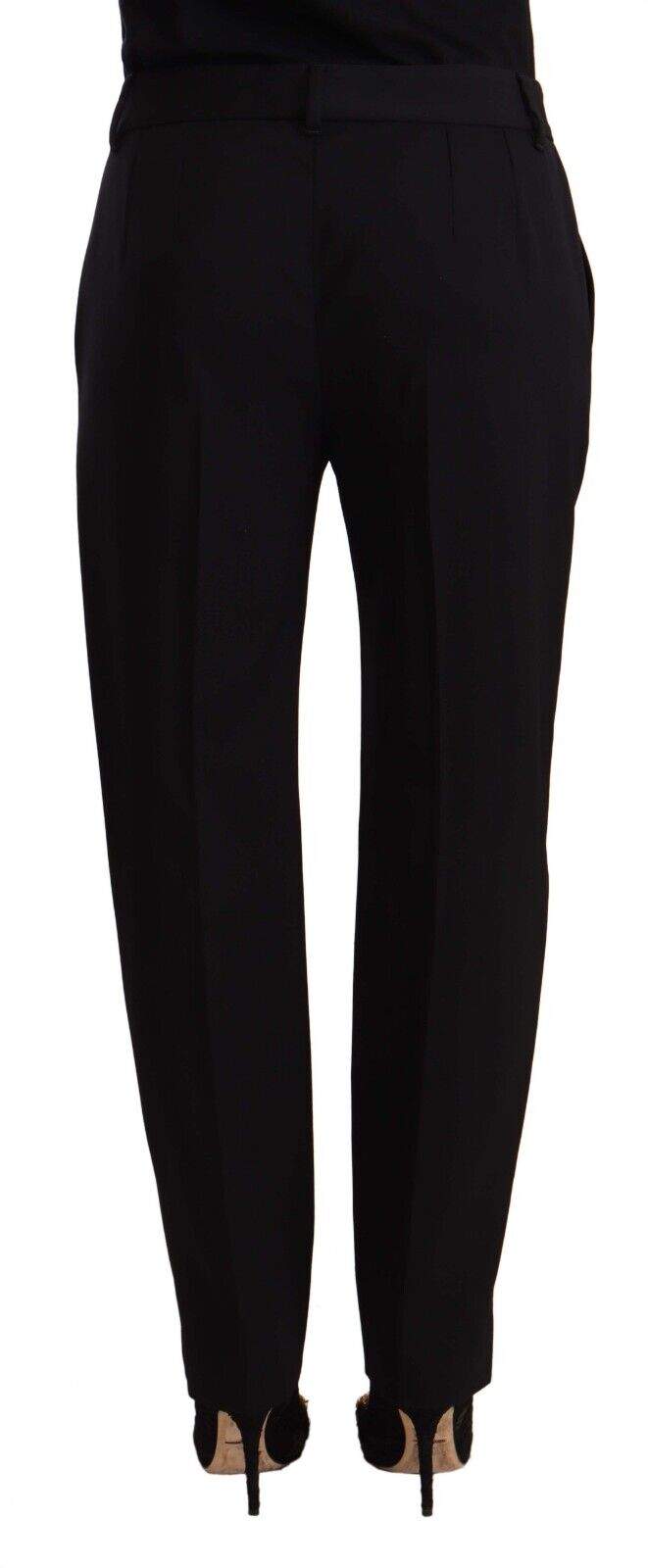 Dolce & Gabbana Black Mid Waist Skinny Trouser Wool Pants Black, Dolce & Gabbana, feed-1, IT40|S, Jeans & Pants - Women - Clothing at SEYMAYKA