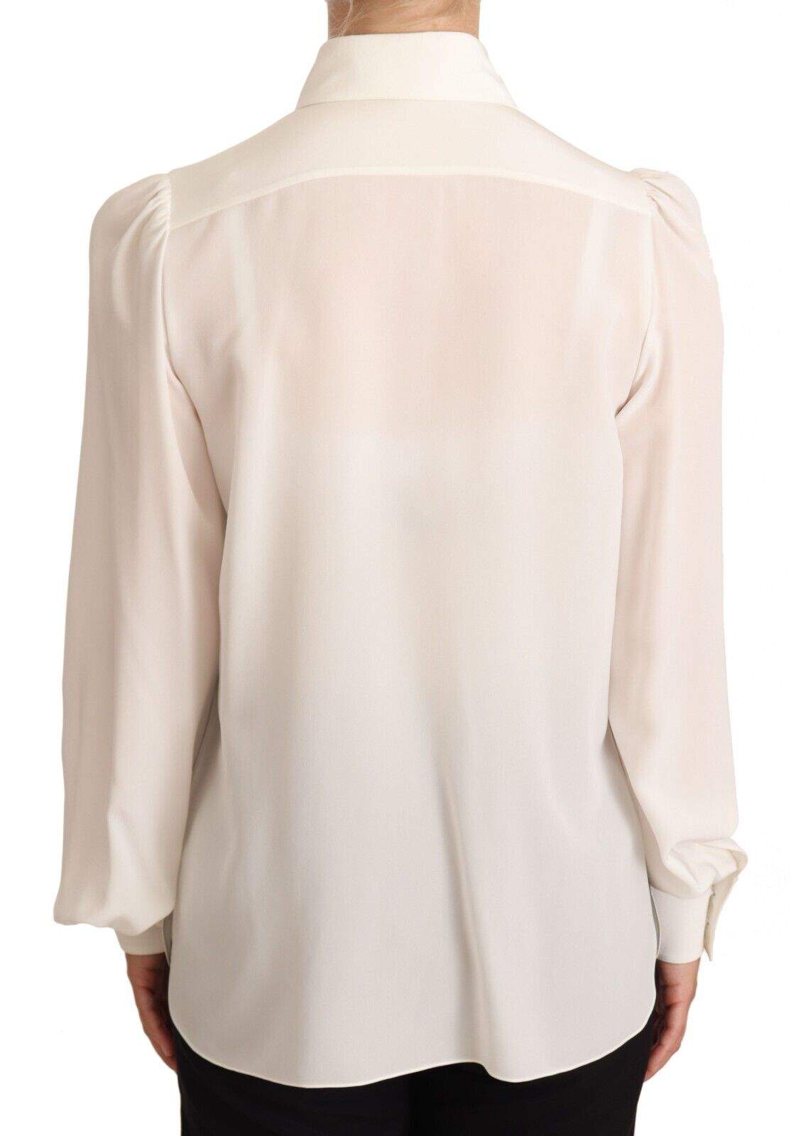 Dolce & Gabbana White Long Sleeve Polo Shirt Top Blouse Dolce & Gabbana, feed-1, IT36 | XS, Off White, Tops & T-Shirts - Women - Clothing at SEYMAYKA