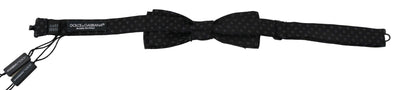 Dolce & Gabbana Black Silk Patterned Necktie  Accessory Bow Tie