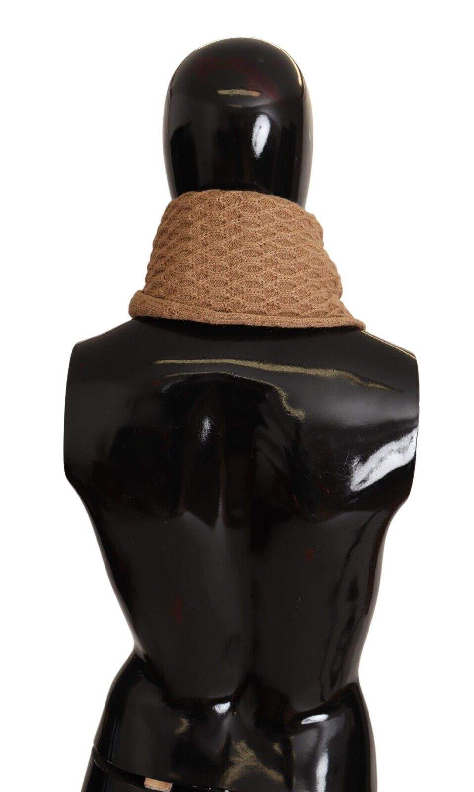 Dolce & Gabbana Dark Brown Wrap Shawl Knitted Camel Scarf Brown, Dolce & Gabbana, feed-1, Scarves - Women - Accessories at SEYMAYKA