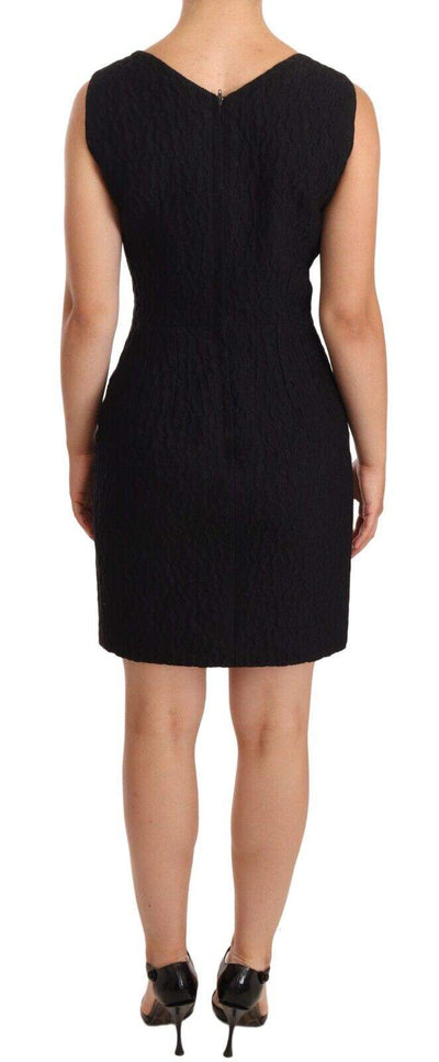 Dolce & Gabbana Black Button Crystal Sleeveless Sheath Dress Black, Dolce & Gabbana, Dresses - Women - Clothing, feed-1, IT38|XS at SEYMAYKA