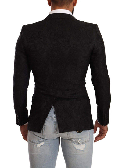 Dolce & Gabbana Black Brocade Two Button Suit MARTINI Jacket #men, Black, Dolce & Gabbana, feed-1, IT44 | XS, Jackets - Men - Clothing at SEYMAYKA