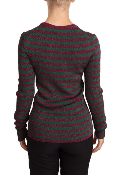 Dolce & Gabbana Multicolor Striped Crew Neck Pullover Sweater Dolce & Gabbana, feed-1, IT40|S, IT42|M, Multicolor, Sweaters - Women - Clothing at SEYMAYKA