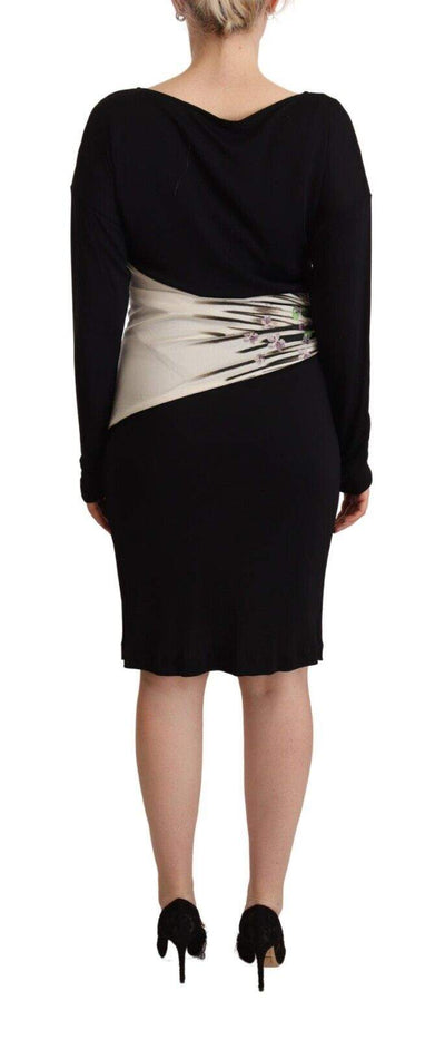 Roberto Cavalli Sheath Knee Length Dress Black | Silver, Dresses - Women - Clothing, feed-1, IT48|XXL, Roberto Cavalli at SEYMAYKA