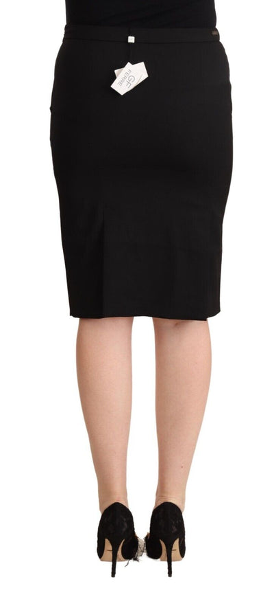 GF Ferre Black Pencil Knee Length Straight Skirt