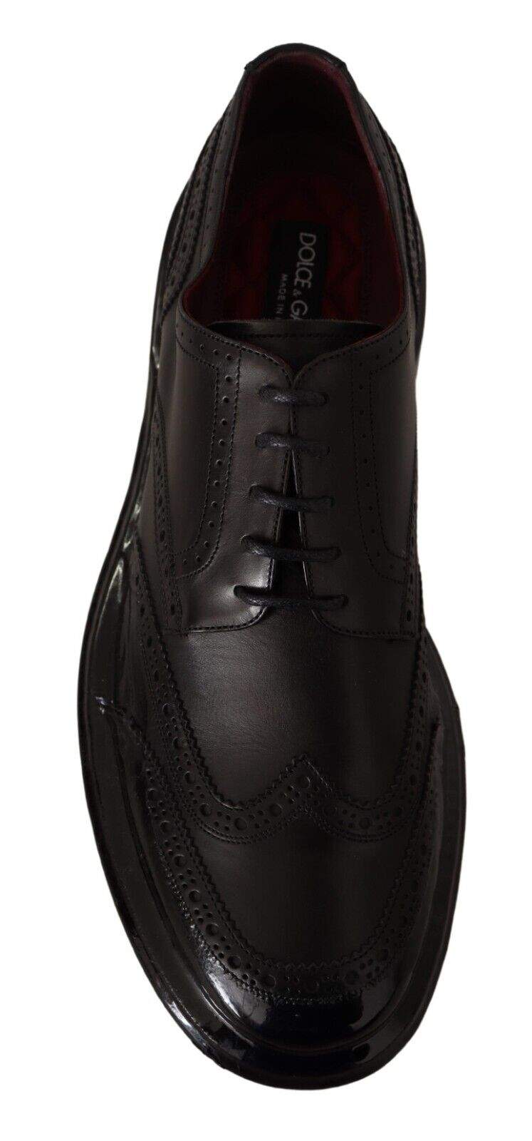 Dolce & Gabbana Black Leather Oxford Wingtip Formal Derby Shoes #men, Black, Dolce & Gabbana, EU43/US10, feed-1, Formal - Men - Shoes at SEYMAYKA