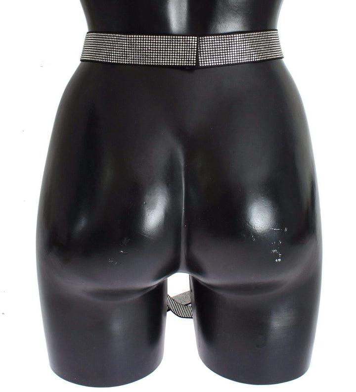 Dolce & Gabbana Black Silk Clear Crystal Bow Waist Belt #men, Accessories - New Arrivals, Belts - Men - Accessories, Black, Dolce & Gabbana, feed-agegroup-adult, feed-color-Black, feed-gender-male, S at SEYMAYKA