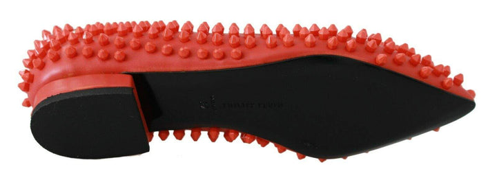 PHILLIP PLEIN Orange Leather Ballerina WHAT I DO Flats Shoes EU35/US4.5, feed-agegroup-adult, feed-color-Orange, feed-gender-female, Flat Shoes - Women - Shoes, Orange, PHILLIP PLEIN at SEYMAYKA