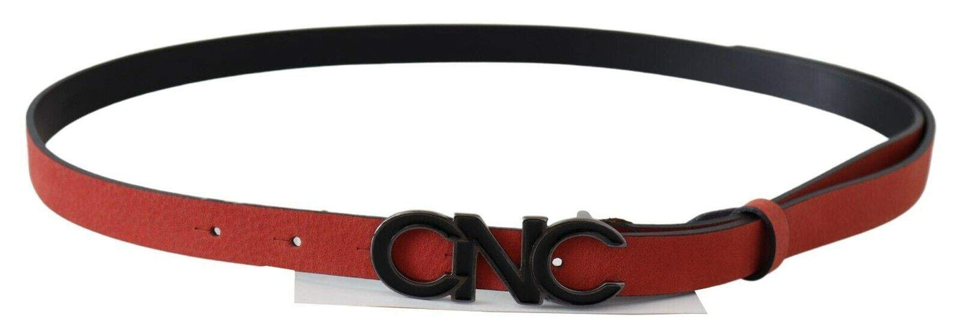 Costume National Red Black Leather Black Logo Buckle Blood Belt 85 cm / 34 Inches, Belts - Women - Accessories, Costume National, feed-agegroup-adult, feed-color-Red, feed-gender-female, Red at SEYMAYKA