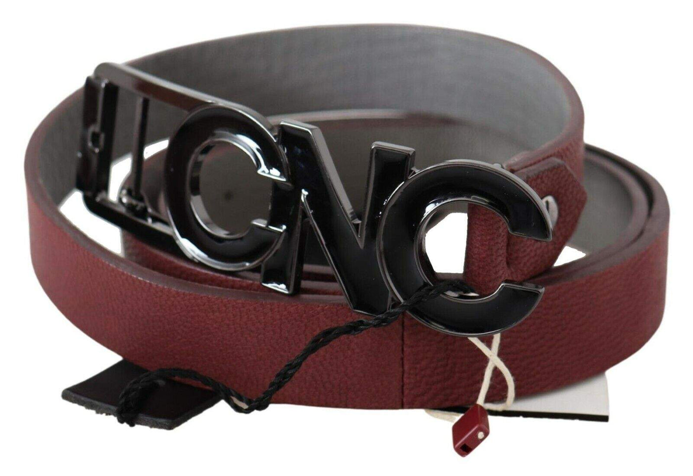 Costume National Maroon Skinny Leather Logo Fashion Belt 100 cm / 40 Inches, Belts - Women - Accessories, Costume National, feed-agegroup-adult, feed-color-marrone, feed-gender-female, Marrone at SEYMAYKA