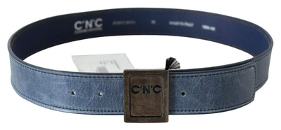 Costume National Blue Normal Leather Logo Buckle Belt 85 cm / 34 Inches, Belts - Women - Accessories, Blue, Costume National, feed-agegroup-adult, feed-color-Blue, feed-gender-female at SEYMAYKA