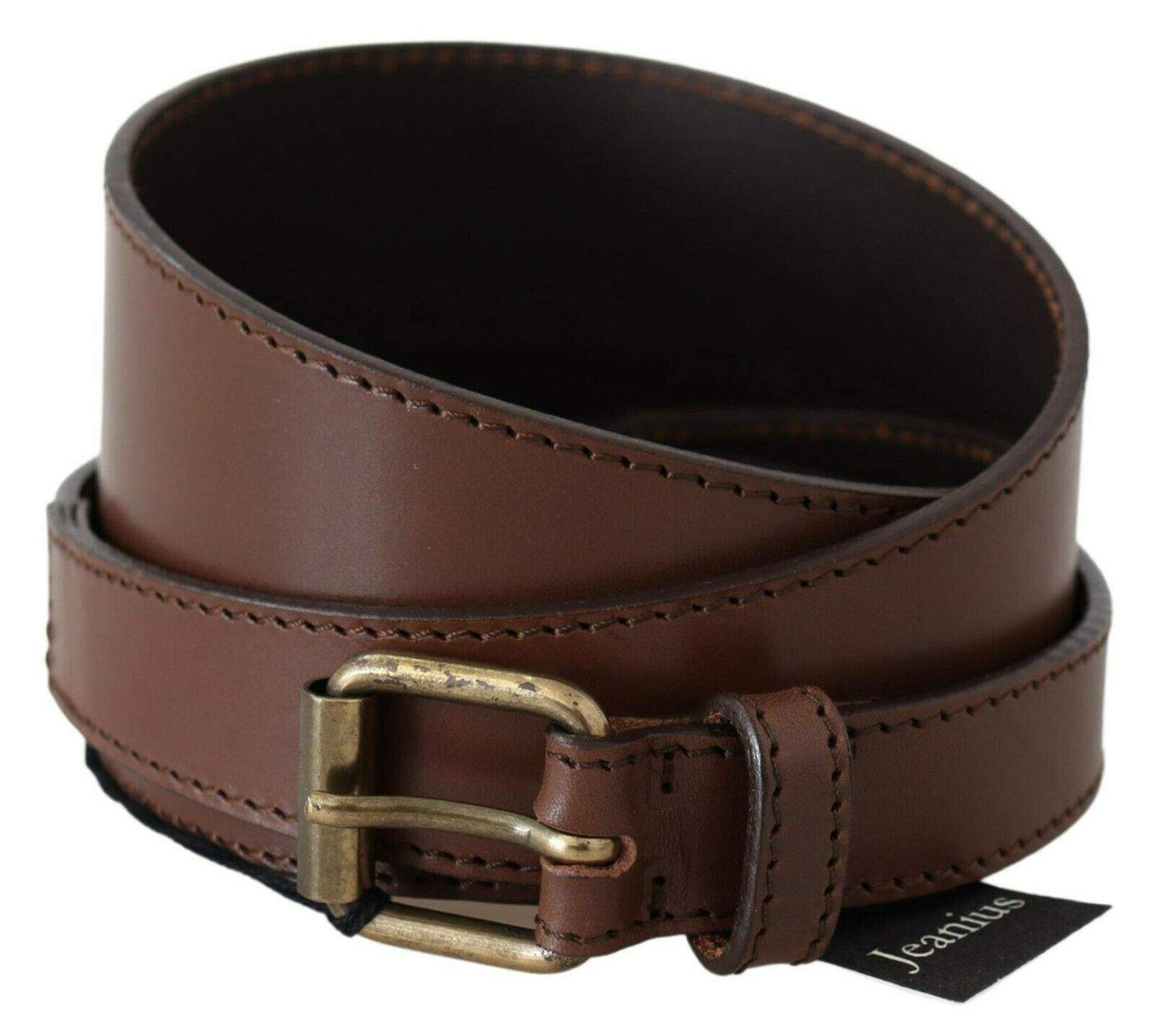 PLEIN SUD Brown Genuine Leather Rustic Metal Buckle Belt 95 cm / 38 Inches, Belts - Women - Accessories, Brown, feed-agegroup-adult, feed-color-Brown, feed-gender-female, PLEIN SUD at SEYMAYKA
