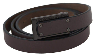 Costume National Brown Leather Tactical Logo Screw Buckle Belt 100 cm / 40 Inches, Belts - Women - Accessories, Brown, Costume National, feed-agegroup-adult, feed-color-Brown, feed-gender-female at SEYMAYKA