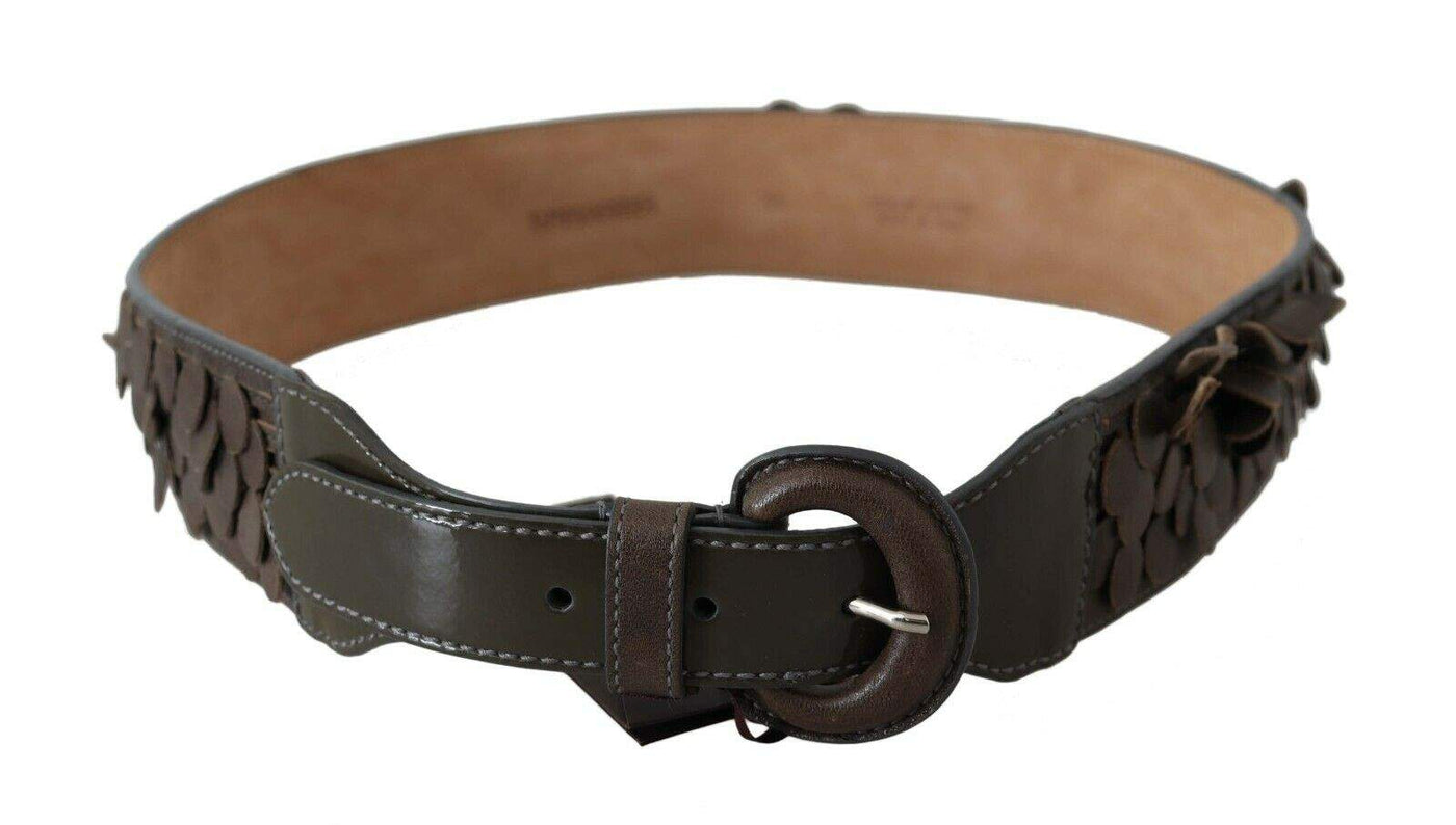 Ermanno Scervino Dark Brown Leather Round Buckle Waist Belt 90 cm / 36 Inches, Belts - Women - Accessories, Brown, Ermanno Scervino, feed-agegroup-adult, feed-color-Brown, feed-gender-female at SEYMAYKA