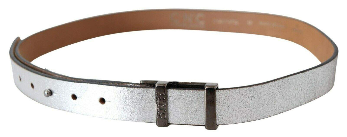 Costume National Brown Metallic Silver Leather Belt 85 cm / 34 Inches, Belts - Women - Accessories, Costume National, feed-agegroup-adult, feed-color-Silver, feed-gender-female, Silver at SEYMAYKA