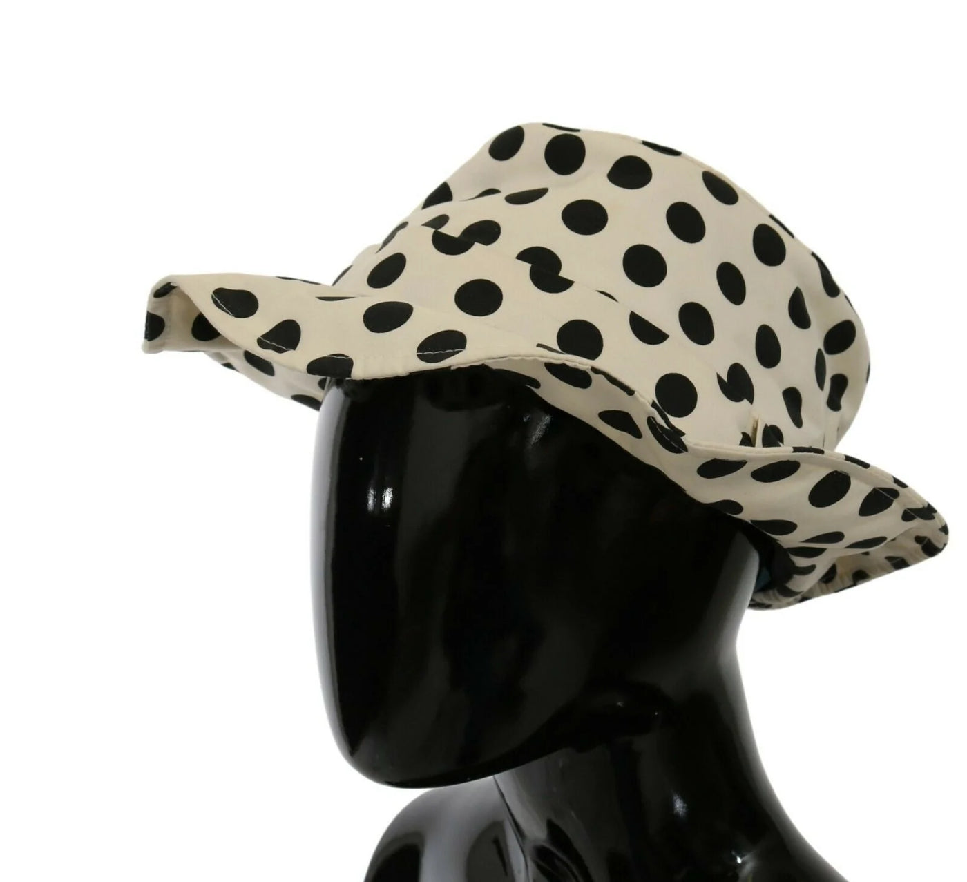 Dolce & Gabbana White 100% Cotton Polka Dot Design Trilby Hat 57 cm|S, 58 cm|M, 60 cm|XL, Dolce & Gabbana, feed-agegroup-adult, feed-color-White, feed-gender-female, Hat - Women - Accessories, White at SEYMAYKA