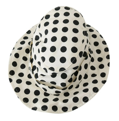 Dolce & Gabbana White 100% Cotton Polka Dot Design Trilby Hat 57 cm|S, 58 cm|M, 60 cm|XL, Dolce & Gabbana, feed-agegroup-adult, feed-color-White, feed-gender-female, Hat - Women - Accessories, White at SEYMAYKA